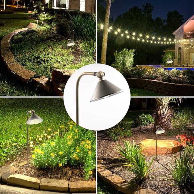 LED Pathway 127 Landscape Light 12V Brass Low Voltage 4W G4 LED Light Bulb Warm White Included Outdoor Mushroom Security Garden Patio Area Light Beautiful Bright Long Lasting (2 Pack)