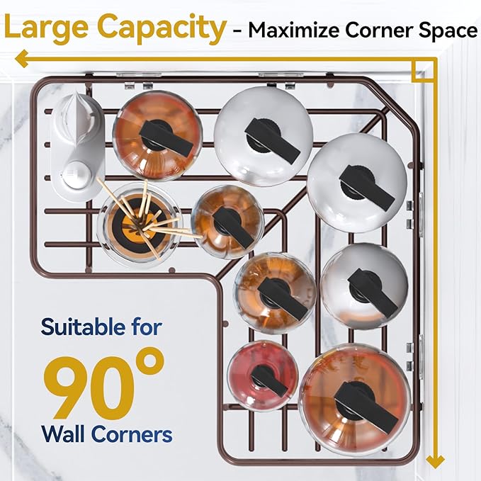 YASONIC Corner Shower Caddy Organizer, 3-Pack Self-Adhesive Rustproof Bath Shelves with Soap Holder & 4 Hooks, Large Capacity Shower Storage Rack for Bathroom Organization - Bronze