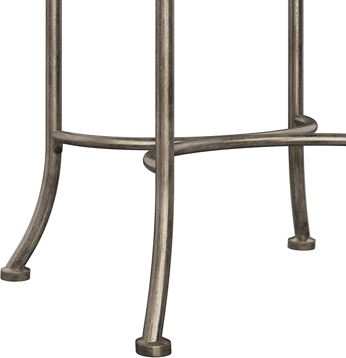 Hillsdale O'Malley Metal Vanity Stool with Spiral Pattern Design, Antique Brass