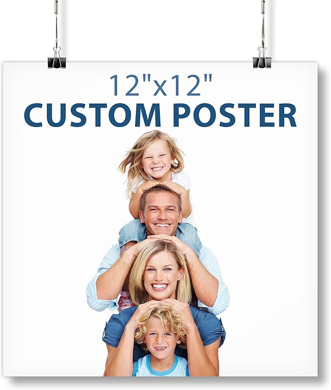 Smile Art Design Custom Poster Prints with Your Photo/Image Customizable Poster Print Personalized Wall Art Gift Make Your Own Poster - 12x12 inches
