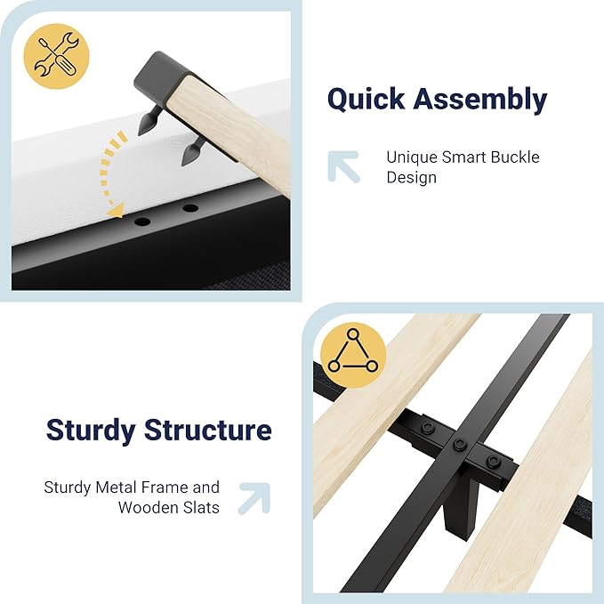 Allewie King Size Velvet Bed Frame with 3 Storage Drawers, Upholstered Platform Bed with Wingback Storage Headboard and USB Ports, No Box Spring Needed, Easy Assembly, White