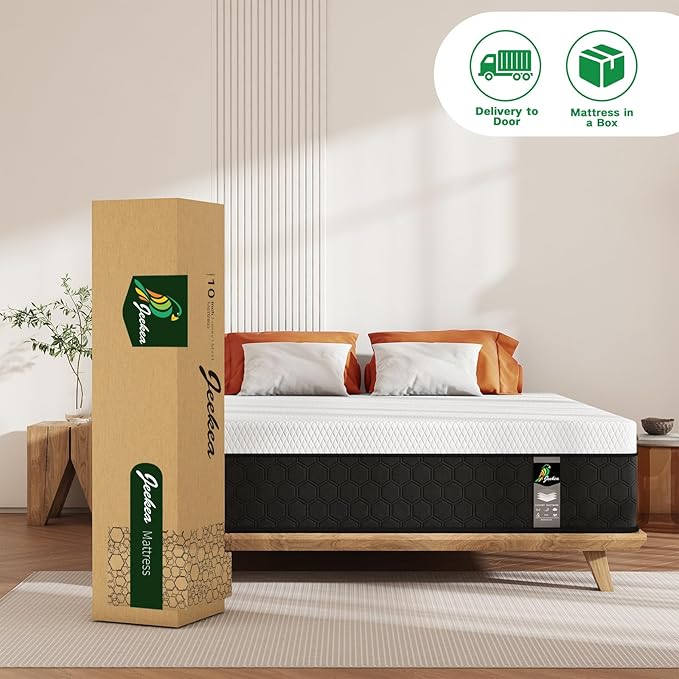 12 inch Queen Mattress in a Box - 12 Inch Memory Foam Mattress Queen Size - Hybrid Matress for Back Pain Relief - Medium Firm with Motion Isolation & Strong Edge Support