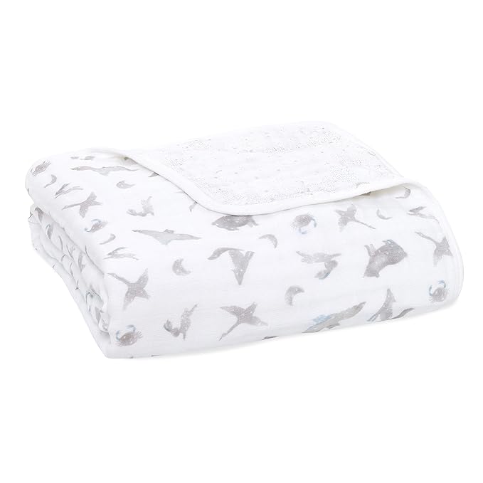 aden + anais 100% Organic Cotton Muslin Baby Blanket Crib Bedding for Newborn Baby and Toddler, Nursery Blanket for Boys and Girls, Baby Registry and Shower Gift - Map The Stars