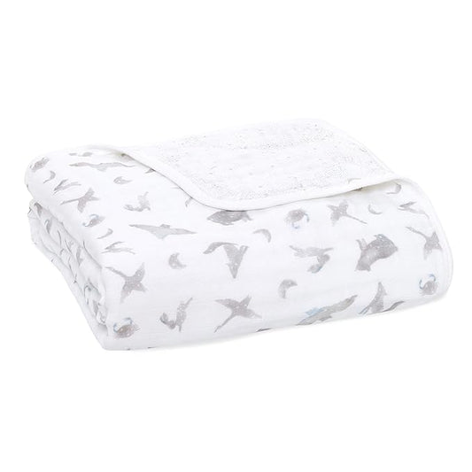 aden + anais 100% Organic Cotton Muslin Baby Blanket Crib Bedding for Newborn Baby and Toddler, Nursery Blanket for Boys and Girls, Baby Registry and Shower Gift - Map The Stars
