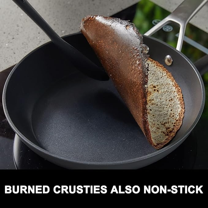 MsMk 8 inch Small Frying Pan with Lid, Burnt also Non stick Omelette pan, PFOA Free Non-Toxic, Scratch-resistant, for gas, electric and induction