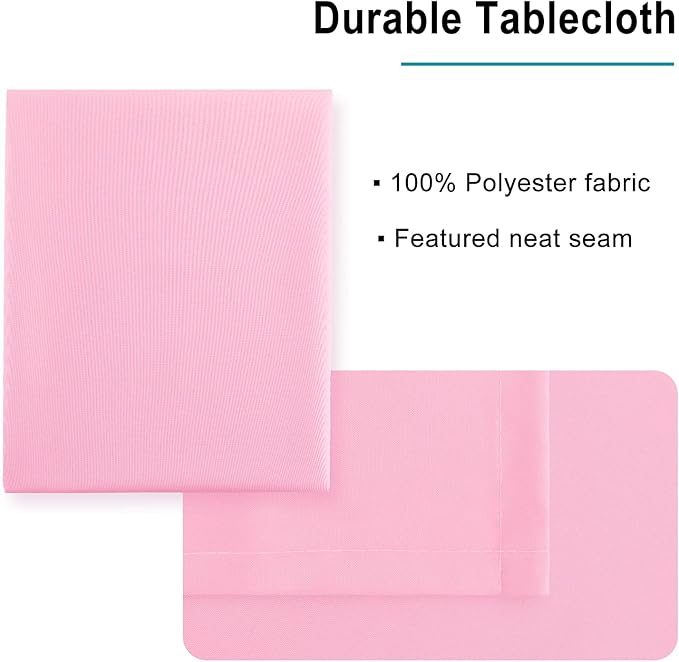Hiasan Pink Tablecloth Rectangle - Waterproof Spillproof and Washable Oblong Table Cloth for Dining Room and Kitchen, 54 x 120 Inch