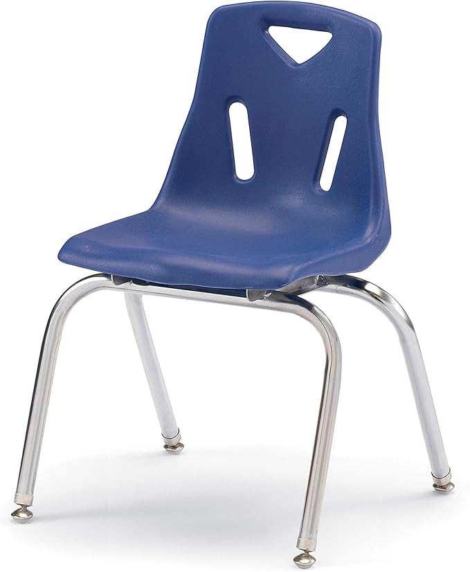 Jonti-Craft Berries 8146JC1003 Stacking Chair with Chrome-Plated Legs, 16" Height, Blue