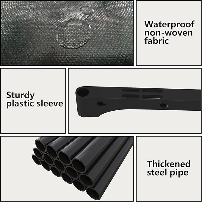 JIUYOTREE 5-Tiers Portable Bookshelf with Fabric Cloth at Back, 8 Cube Closet Storage Organizer Bookcase, Living Room,Study Room,Bedroom, Black