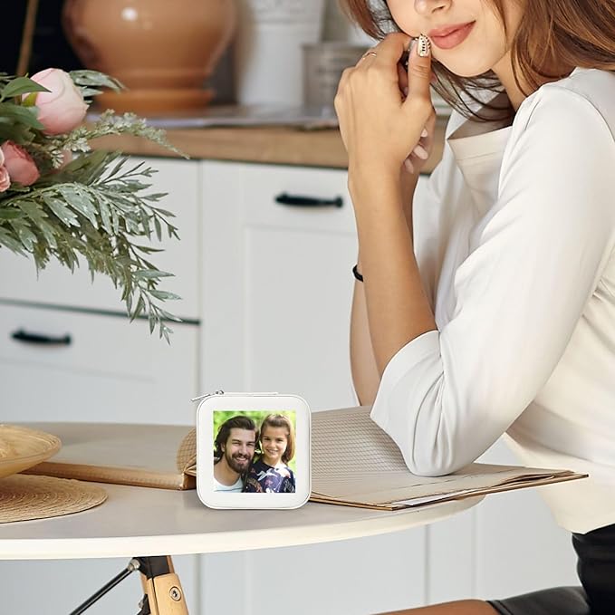 Personalized Jewelry Box Gifts for Women - Custom Jewelry Organizer with Image Text Logo - Customized Travel Leather Jewelry Case for Mom Wife Wedding Girls