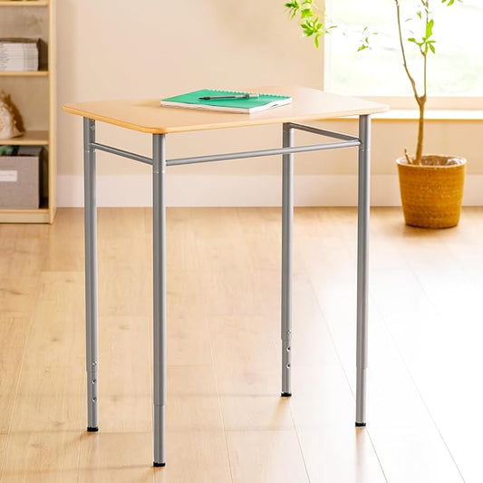 Guidecraft Adjustable Standing Desk - Rectangle – Wooden Study Desk for Kids & Adults, Adjustable Height Writing Desk with Sturdy Metal Legs, Compact Desk for Home, Classroom, Office