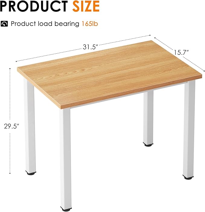 Need Computer Desk - 31.5 Inch Office Writing Work Study Kids Student Teacher Home Bedroom Table for Small Space, Teak