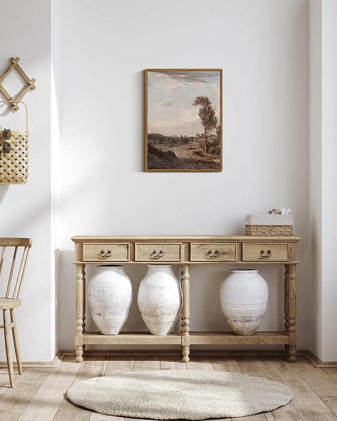 InSimSea Framed Wall Art for Living Room Classical Landscape Canvas Wall Decor Rustic Countryside Scenery Artworks Canvas Print Framed Bathroom Pictures Wall Decorations Farmhouse Office 12x16in