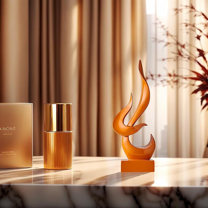 Dosker Orange Flame Sculptures Home Decor, Abstract Statues Shelf Decor, Table Decor, Desk Decor for Living Room Office, Kitchen