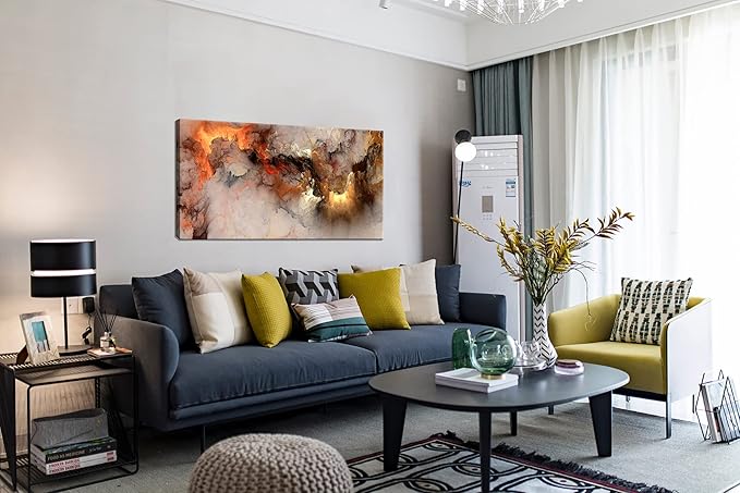 YYYYHPP YP1075 Abstract Clouds Modern Wall Art Decor Orange Abstract Poster Art abstract wall art for living room Bedroom Kitchen Home and Office Wall Decor