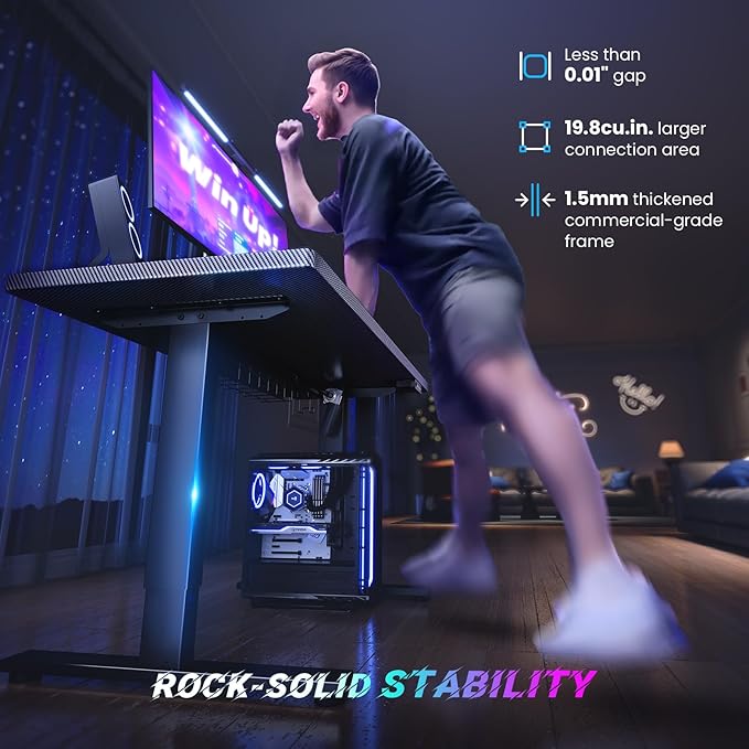 SIAGO Electric Standing Desk Adjustable - 55 x 24 Inch Sit Stand up Desk with Cable Management - 3 Memory Preset Adjustable Height Table