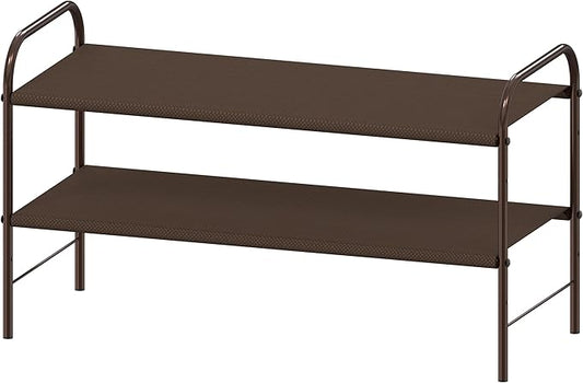 Simple Houseware 2-Tier Shoe Rack Storage Organizer, Bronze