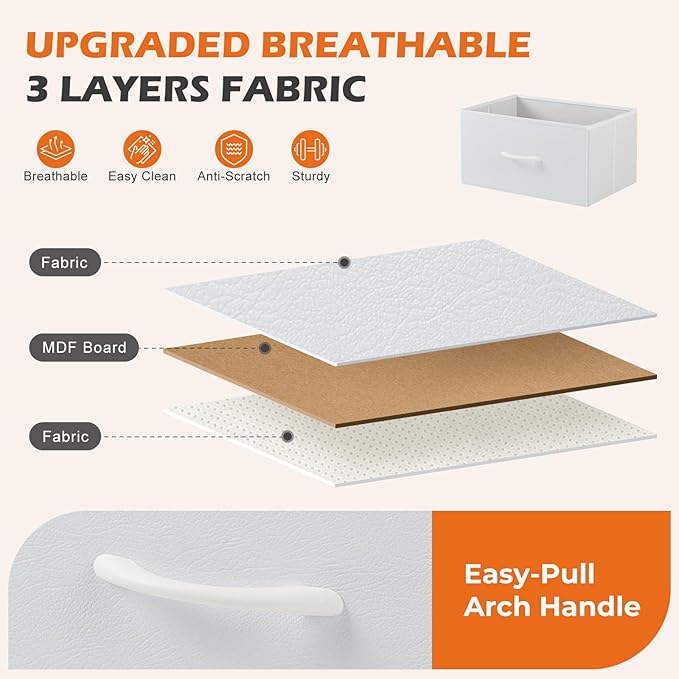 Sweetcrispy Dresser with 9 Drawers for Bedroom, Fabric Dresser Storage Tower, Chest of Drawers Organizer Unit, Storage Cabinet for Hallway, Closets, Steel Frame, Wood Top