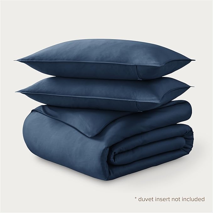 Bare Home 100% Organic Cotton Sateen Duvet Cover Set - 400 Thread Count - Smooth Sateen Weave - Warm & Luxurious - Duvet Cover (King/Cal King, Bering Sea)