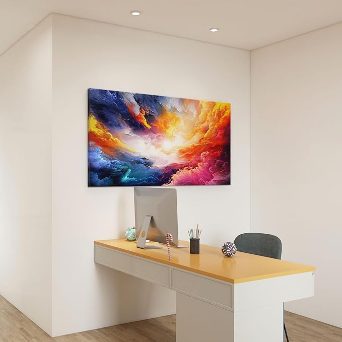 Pogusmavi Colorful Wall Art | Abstract Canvas Art | Pictures for Living Room Wall Decoration | Contemporary Home & Office Decor | Colorful Large Wall Art | Bedroom Decor Aesthetic 24×48in