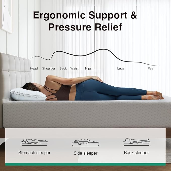 Novilla 12 Inch Mattress Queen Size, Queen Mattresses in a Box with Memory Comfort Foam & High-Density Support Foam for Refreshed Sleep & Pressure Relief with Edge Support Medium Firm