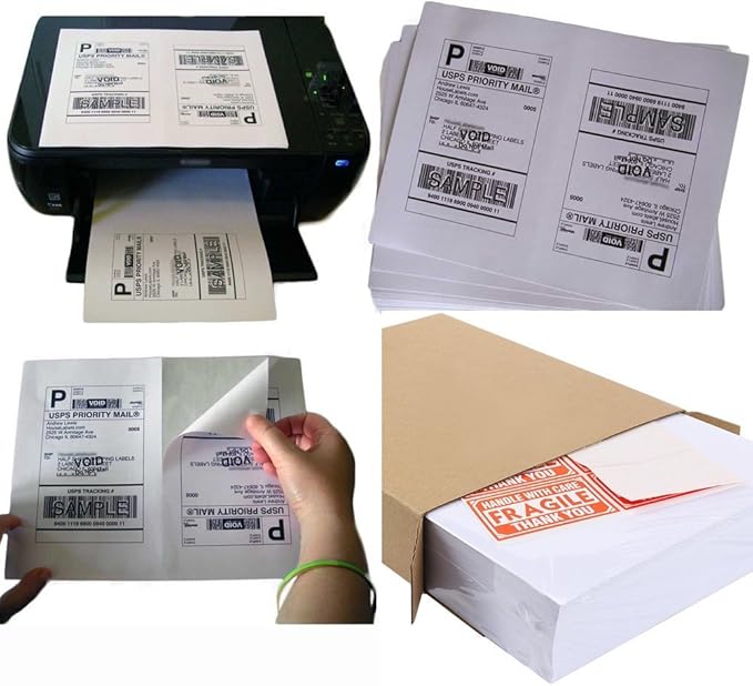MFLABEL Half Sheet Label Laser/Ink Jet USPS UPS FedEx Shipping Label 8.5 x 11 Inches Packaging Labels, Address Labels for Laser & Inkjet Printers, 10000 Count(5000 Sheets)