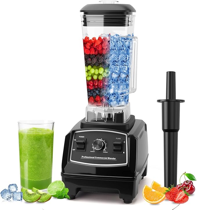 1500W Professional Smoothie and Professional Commercial Blender Tube Capacity 70oz for Frozen Drinks, Smoothies, Sauces, & More