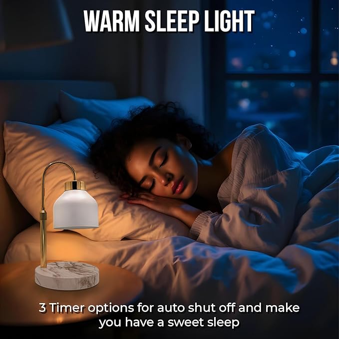 Adjustable Electric Candle Warmer Lamp with Timer -Safe & Dimmable Fragrance Diffuser for Wax Melting and Jar Candles -Modern Home Decor and Gift Idea