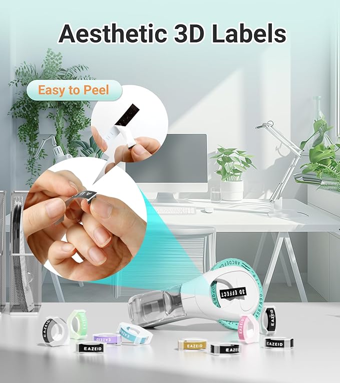 Embossing Label Maker Machine with Tapes, Retro Manual Label Maker Embossed, Vintage Embosser with 10 Rolls Macaroon 3D Embossing Label Tapes for Kid DIY Home School Supplies, Gifts