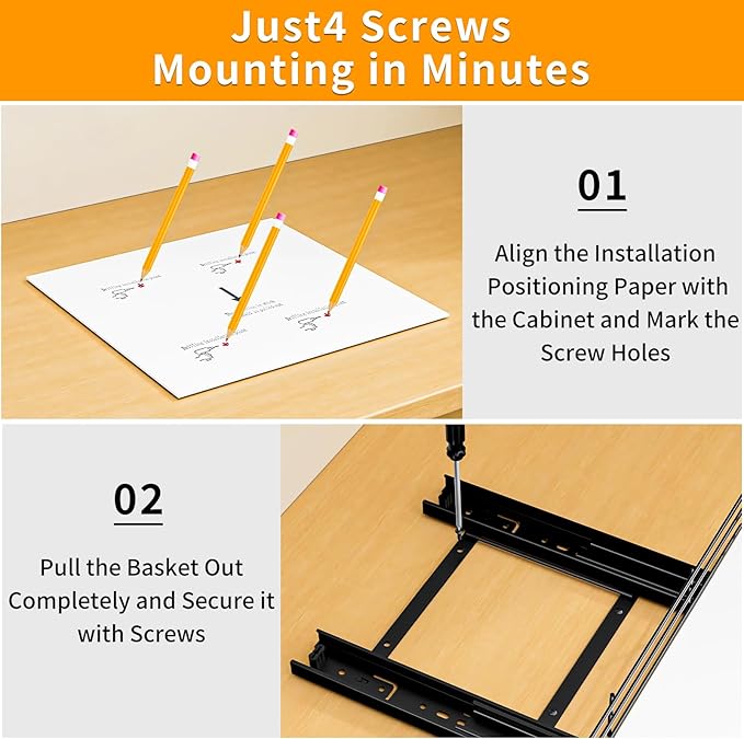 RCHYFEED Pull Out Spice Rack Organizer for Cabinet,Slide out Spice Organization for Inside Cabinets,Heavy Duty Seasoning Organizer Fits Kitchen and Pantry,Sauces,Canned (12.5''Wx10.5''Dx2.5''H)