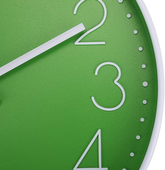jomparis Modern Office Green Decor Wall Clock 12" Silent & Non-Ticking Battery Operated Quartz Round Clock