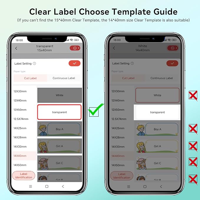 Label Maker Tape Refill 15mm 0.47 Standard Laminated Thermal Label Tape Replacement 0.59"×1.57"(15×40mm), 1650 Labels/10Rolls/Pack, High Definition Labeling Tape for Home Office School Hotel
