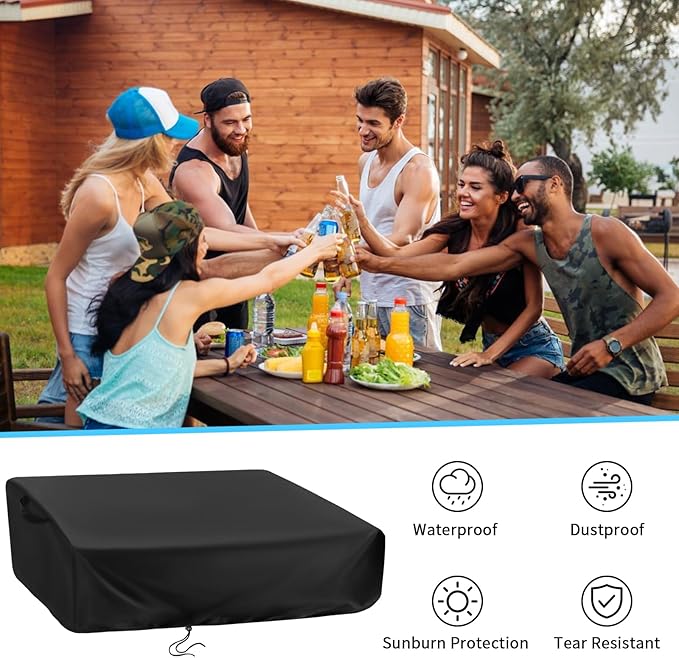 Kingling Grill Cover for Blackstone 1860 2225 On The Go Range Top Combo Griddle, 41 inch Waterproof & Dustproof Outdoor Grill Cover (Cover Only) - Black