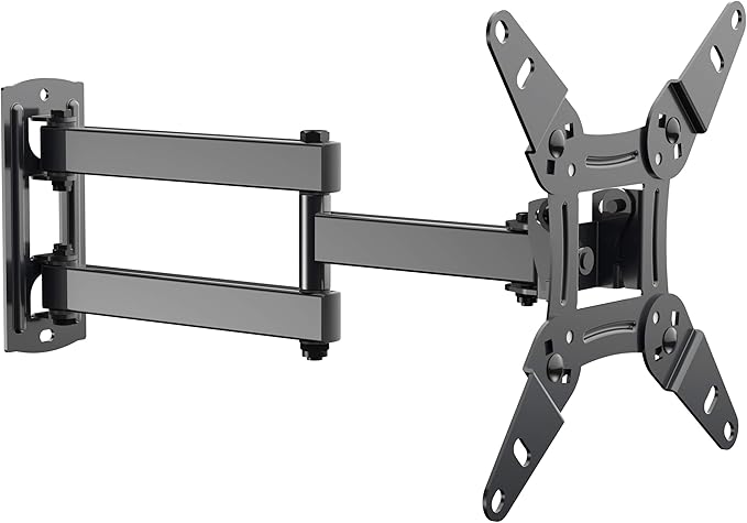 EVERVIEW Full Motion TV Monitor Wall Mount Bracket Articulating Arms Swivel Tilt Extension Rotation for Most 13-42 Inch LED LCD Flat Curved Screen Monitors & TVs, Max VESA 200x200mm up to 44lbs