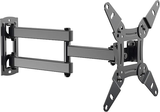 EVERVIEW Full Motion TV Monitor Wall Mount Bracket Articulating Arms Swivel Tilt Extension Rotation for Most 13-42 Inch LED LCD Flat Curved Screen Monitors & TVs, Max VESA 200x200mm up to 44lbs