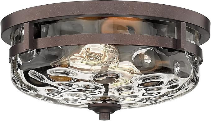 Flush Mount Ceiling Lights, 1 Pack Farmhouse Close to Ceiling Light, Entrance Ceiling Light Industrial Ceiling Lighting Fixture for Kitchen Hallway Living Room Stairwell (Oil Rubbed Bronze)