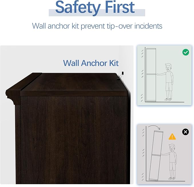 blini 5-Shelf Tall Bookcase Wooden Bookshelves 33in Wide Floor Standing Display Storage Book Shelves 70 in Dark Cherry Bookcase for Home Office, Living Room, Bed Room