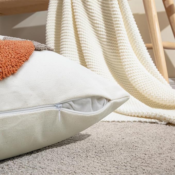 Merrycolor Abstract Boho Pillow Covers Tufted Mid Century Modern Throw Pillows Minimalism Aesthetic Textured Pillow Cover Sun Leaf Boho Pillows Decorative Throw Pillows for Bed Couch Sofa,18x18