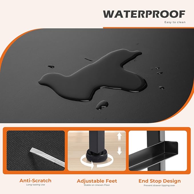 Sweetcrispy Dresser with 9 Drawers for Bedroom, Fabric Dresser Storage Tower, Chest of Drawers Organizer Unit, Storage Cabinet for Hallway, Closets, Steel Frame, Wood Top