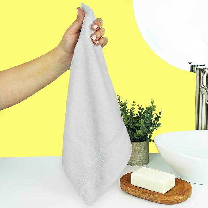 Chakir Turkish Linens | Hotel & Spa Quality 100% Cotton Premium Turkish Towels | Soft & Absorbent (12-Piece Washcloths, White)