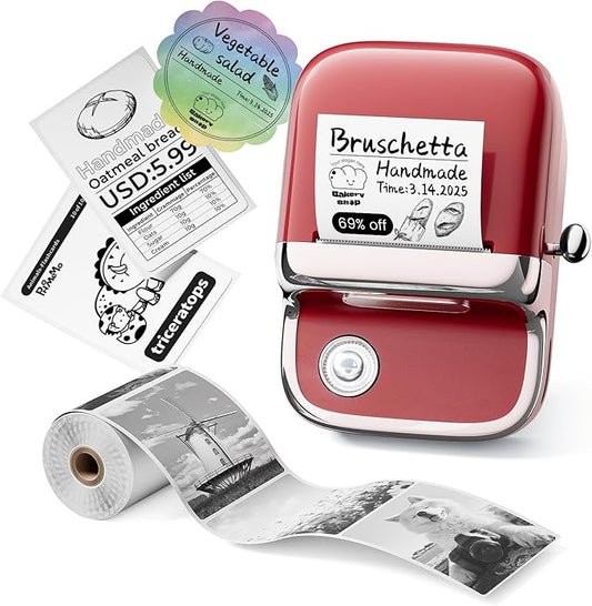 Phomemo Label Maker Machine with Tape, Upgrade M150 Thermal Label Printer, 2 Inch Bluetooth Label Maker for Barcode, Small Business, Home, Office, Compatible with Phone & PC