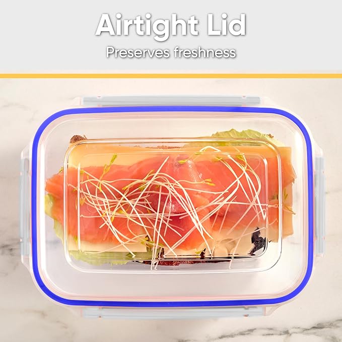 Superio Plastic Food Storage Containers with airtight Lid for Pantry, Fridge- BPA Free, Leakproof Sealed Container- Microwave, Dishwasher and Freezer Safe, Clear (17 Cup- 4 Pack)