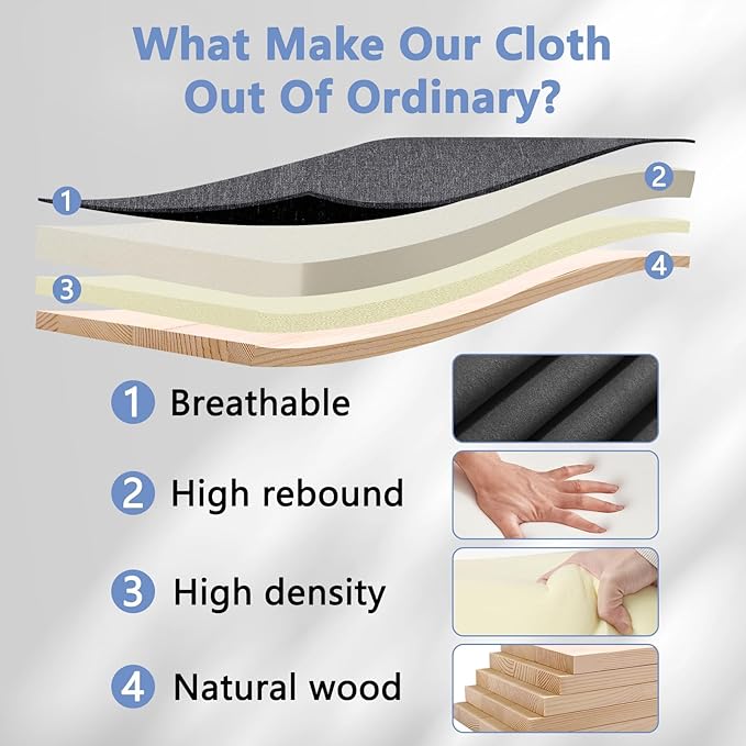 CLATINA Grey Fabric Office Chair Breathable Executive Desk Chairs, Cloth Comfortable Adjustable Height Mid Back Swivel Rolling Computer Task Chair for Home Office, Conference, Study, Work, 2 Pack