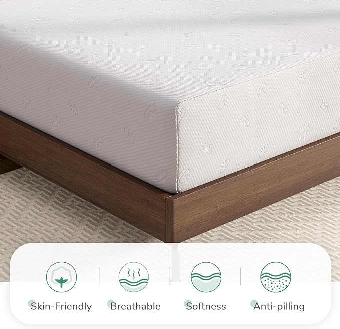 Novilla Twin Size Mattress, 8 Inch Memory Foam Mattress Twin for Pressure Relief & Comfort Sleep, Removable Washable Cover, CertiPUR-US Certified Twin Mattresses in a Box, Medium Firm