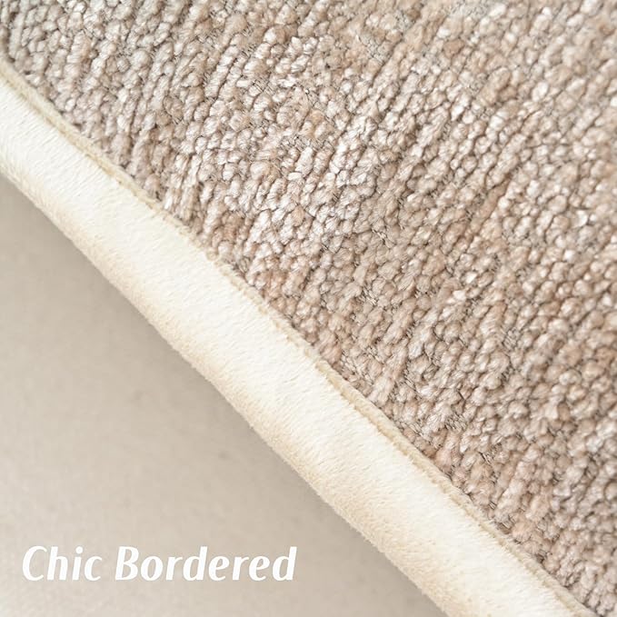 FUTEI Oatmeal Chenille Throw Pillow Covers 18x18 Inch Set of 2,Soft Cozy Bound Edge Design Cushion Case,Home Decor for Couch Bed Living Room