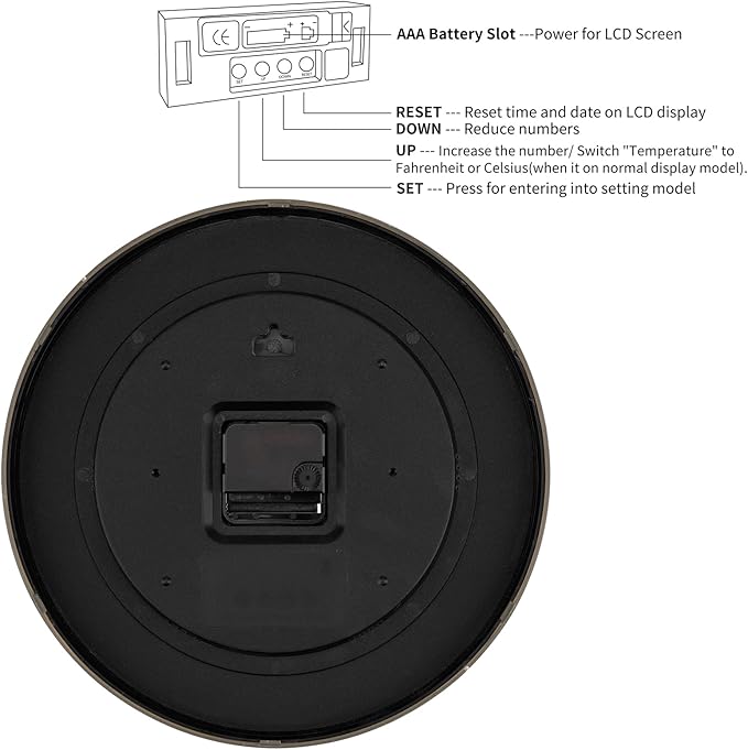 Foxtop Digital and Analog Learning Clock for Kids - Telling Time Teaching Clock 12 Inch Silent Non-Ticking Battery Operated Kids Wall Clock for Playroom Nursery Classroom School