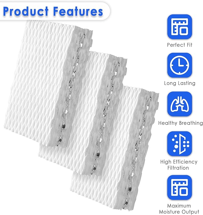 3Pack WF813 Humidifier Filter Replacement for Equate EQ-2119-UL EQWF813, for Relion WF813 RCM-832 RCM-832N, for ProCare PCWF813 PCCM-832N PCCM-840, Include 3Pack Humidifier Cleaning Fish