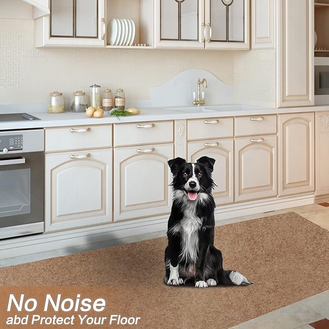 3' x 82' Runner Rugs with Rubber Backing, Indoor Outdoor Utility Carpet Runner Rugs, Sand, Can Be Used as Aisle for The RV and Boat, Laundry Room and Balcony