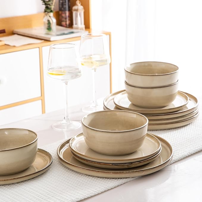 AmorArc Cereal Bowls Set of 6 for Kitchen, 26oz Stoneware Soup Bowls Set for Cereal Soup, Modern Kitchen Bowls for Meal, Dishwasher &Microwave Safe, Reactive-Color