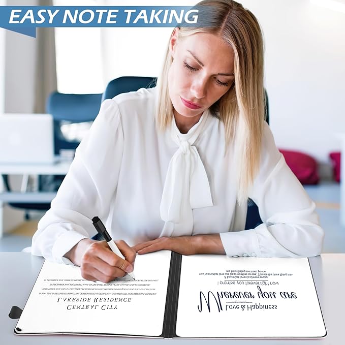 Mini Whiteboard 12"x9" Small White Board Dry Erase, Erasable Notebook Foldable Desk Whiteboard Holder Dry Erase Board, Office, Home, Travel, School, Portable