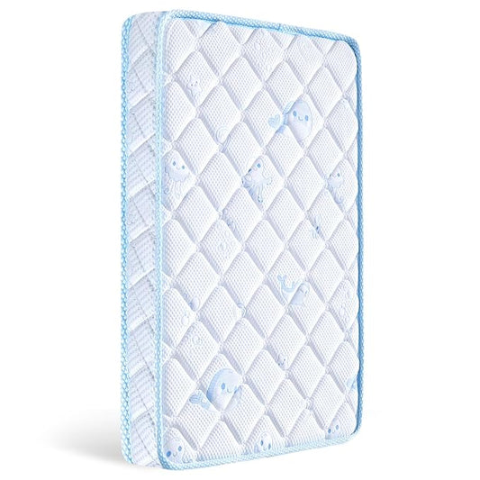 Premium Crib & Toddler Mattress, 100% Knitted Fabric, Premium Fleece Surface-Hypoallergenic, Soft Breathable, 5" Thick-Firm and Optimal Support, Non-Toxic Crib Mattress for Toddler Bed